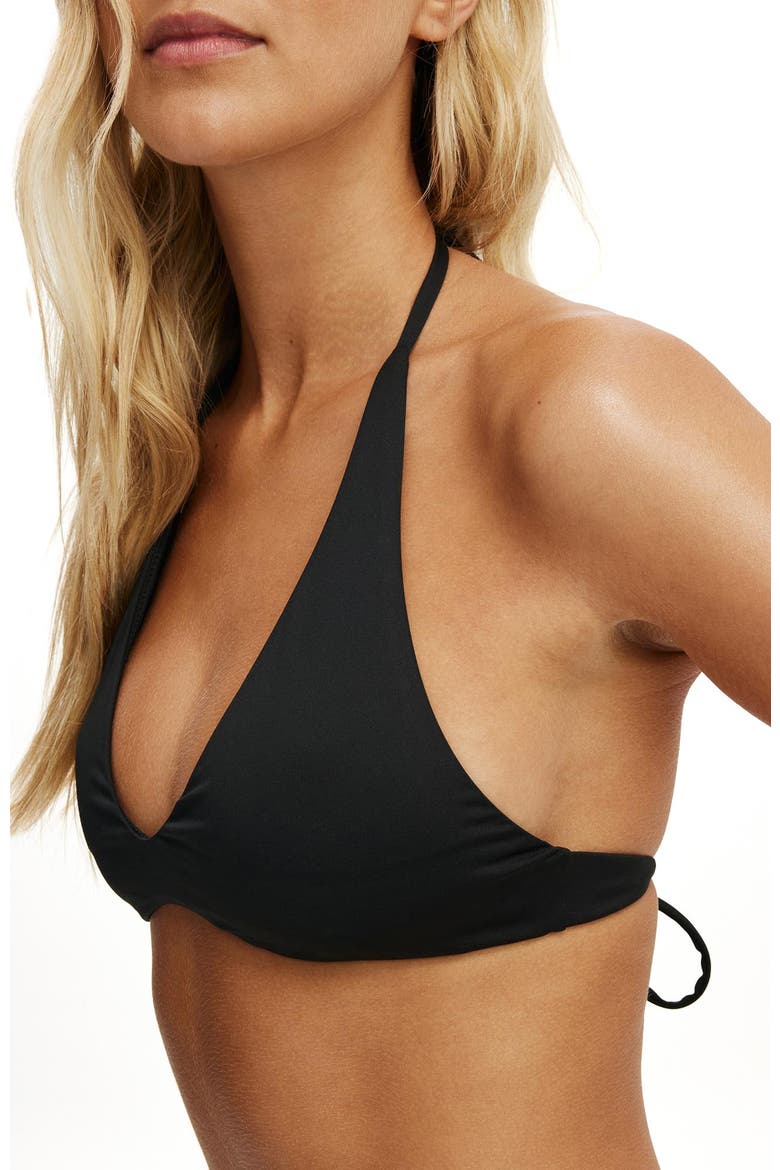 Women's Scoop Neck Halter Bikini Top, Alternate, color, Black