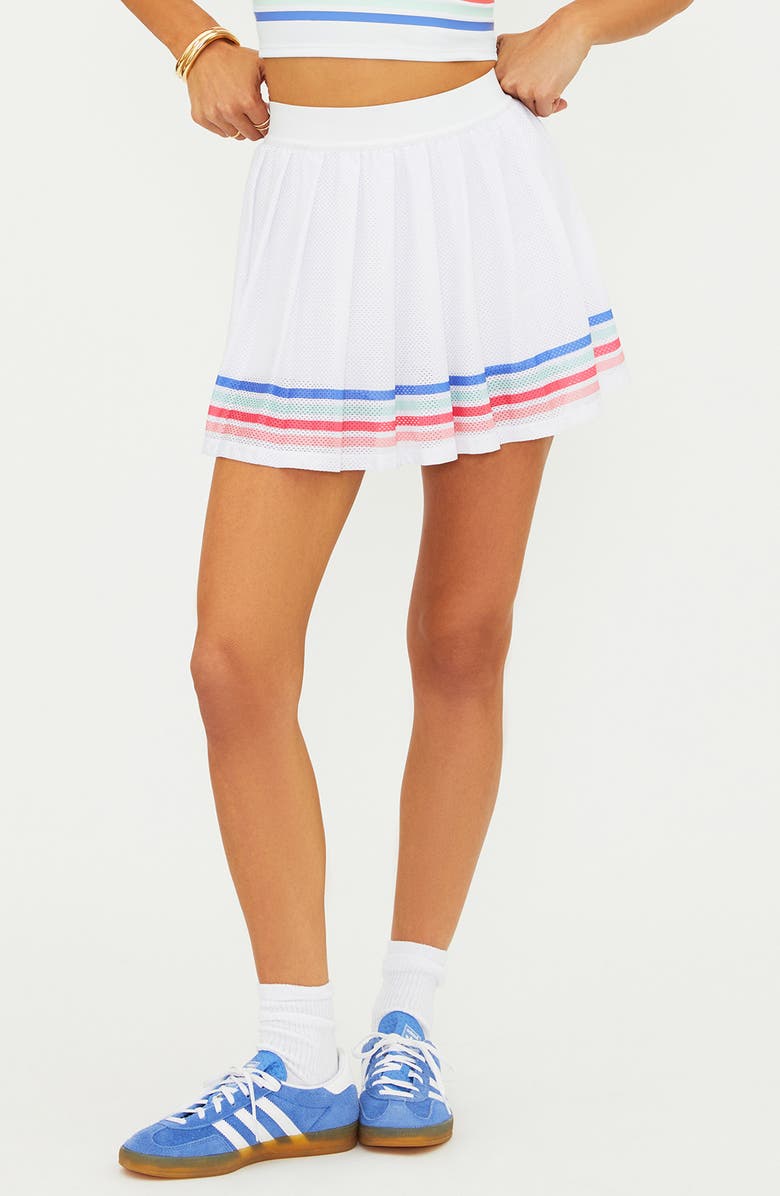 Beach Riot Irina Pleated Tennis Skort, Main, color, Bright White Horizon