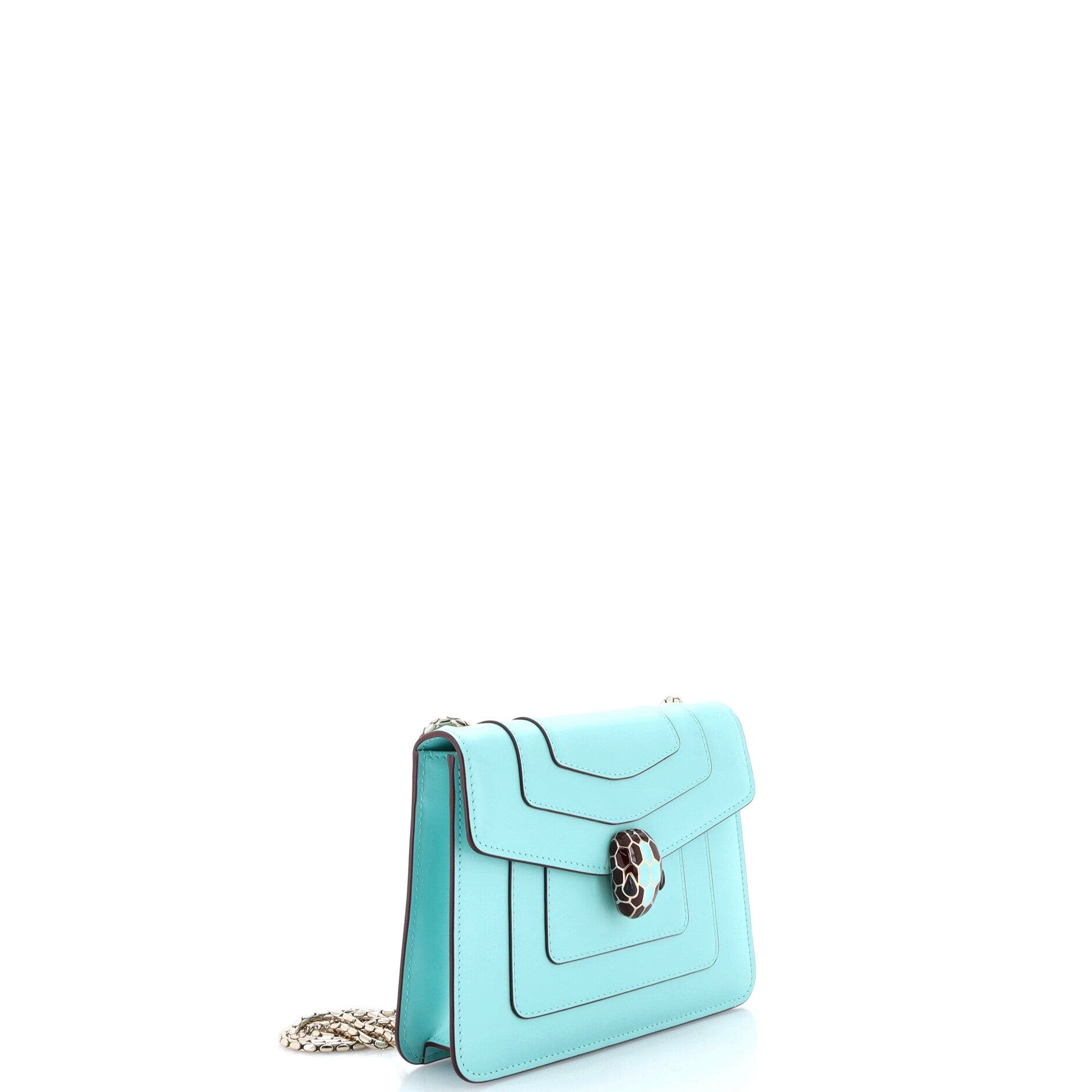 Serpenti Forever Square Shoulder Bag Leather Small, Alternate, color, Blue