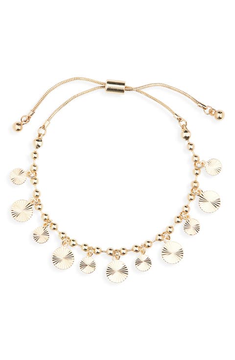 Disc Charm Slider Bracelet