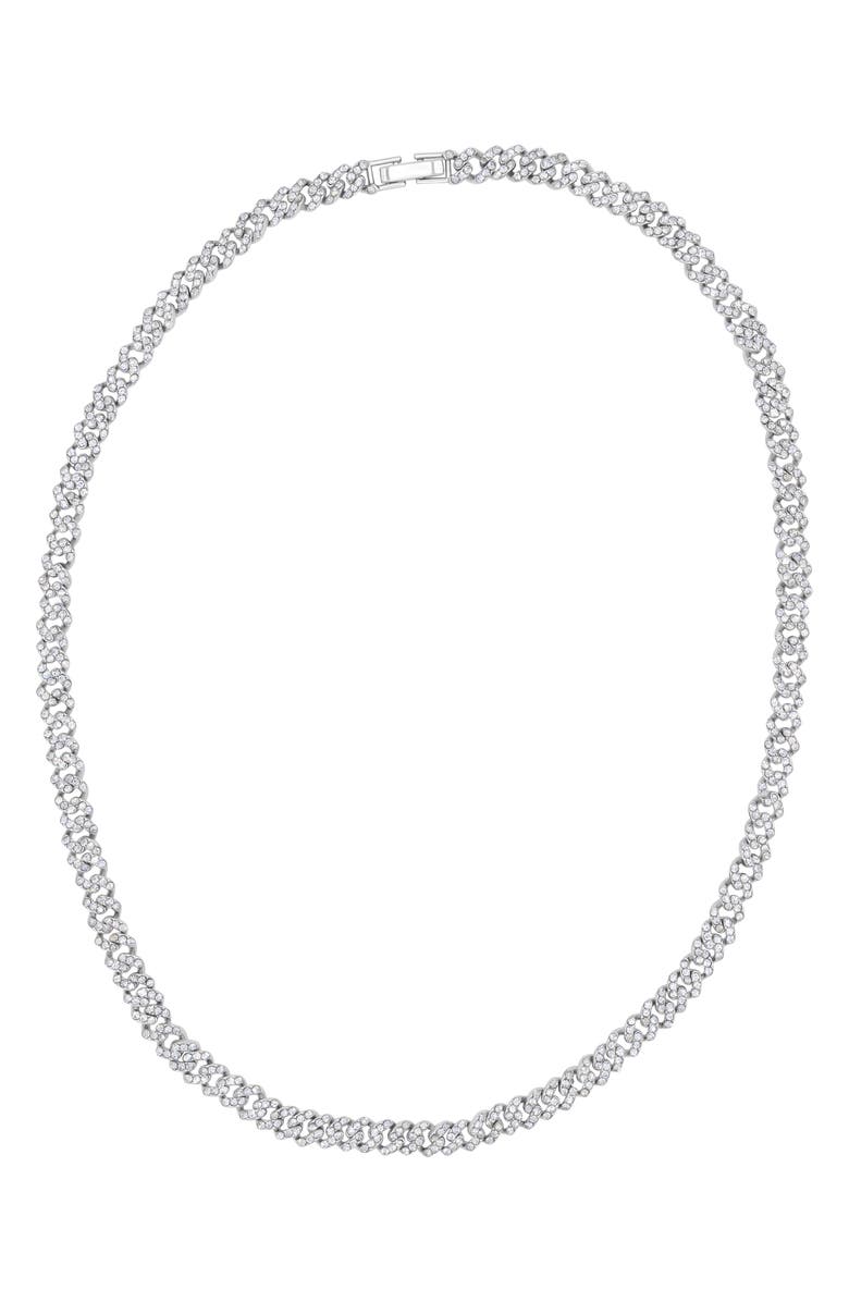 Adornia Crystal Curb Chain Necklace, Alternate, color, 