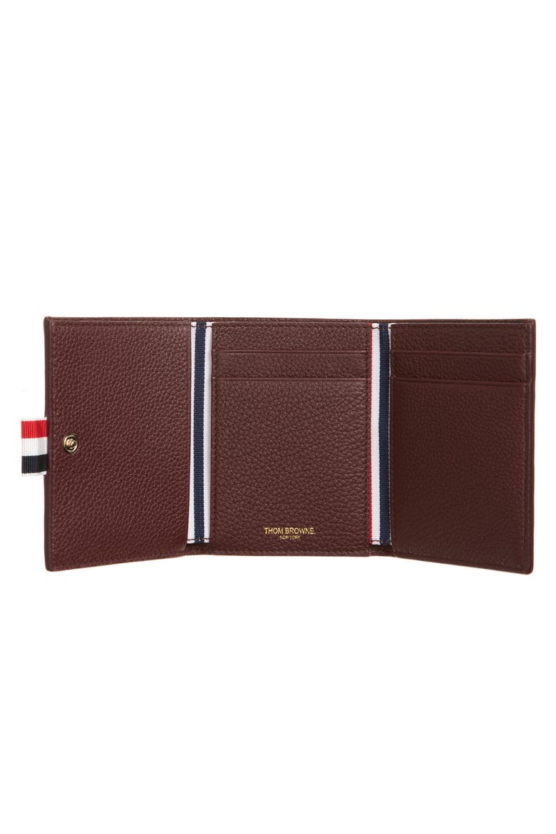 Snap Soft Pebble Leather Trifold Wallet, Alternate, color, DARK BURGUNDY
