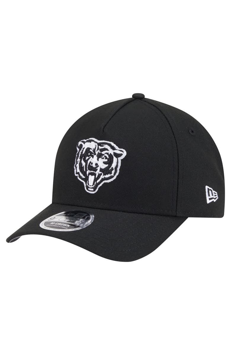 New Era Men's New Era  Black Chicago Bears Team Collection 9FORTY M-Crown A-Frame Adjustable Hat, Main, color, 