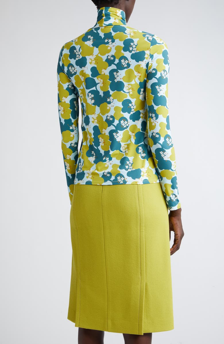 St. John Collection Nuda '60s Floral Turtleneck Top, Alternate, color, 