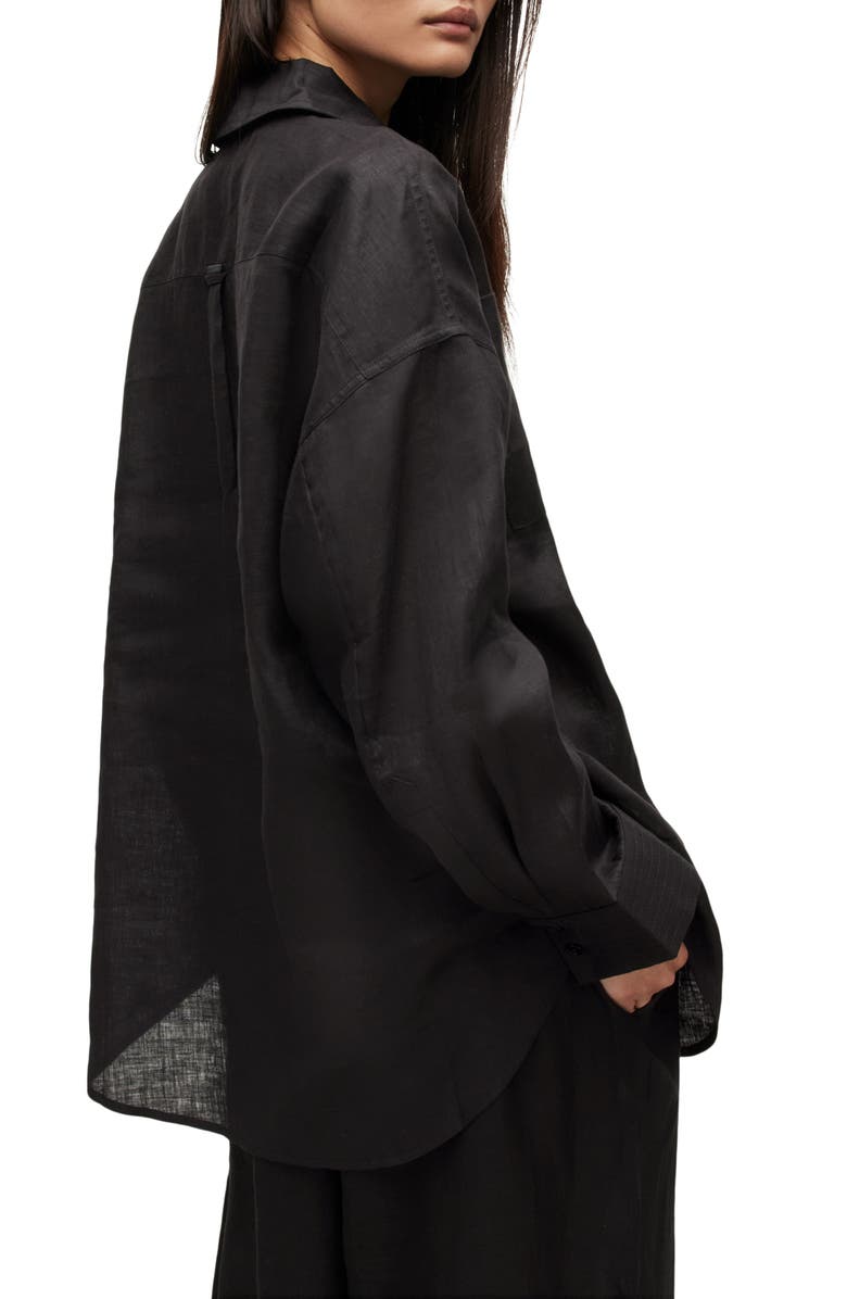 AllSaints Inez Patch Pocket Linen Shirt, Alternate, color,