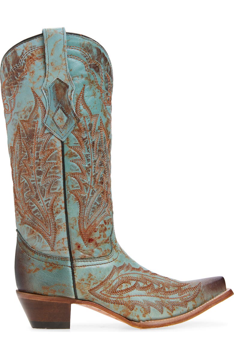 CORRAL Embroidered Mid Calf Western Boot, Alternate, color, Green
