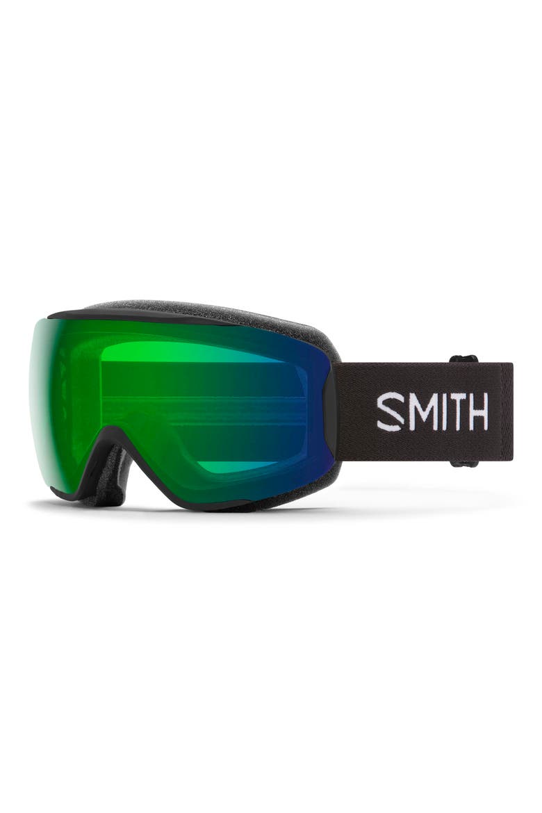 Moment 192mm ChromaPop™ Low Bridge Snow Goggles, Main, color, BLACK / CHROMAPOP GREEN