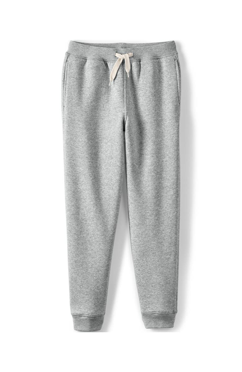 Lands' End Kids Iron Knee Fleece Jogger Sweatpants, Main, color, Gray Heather