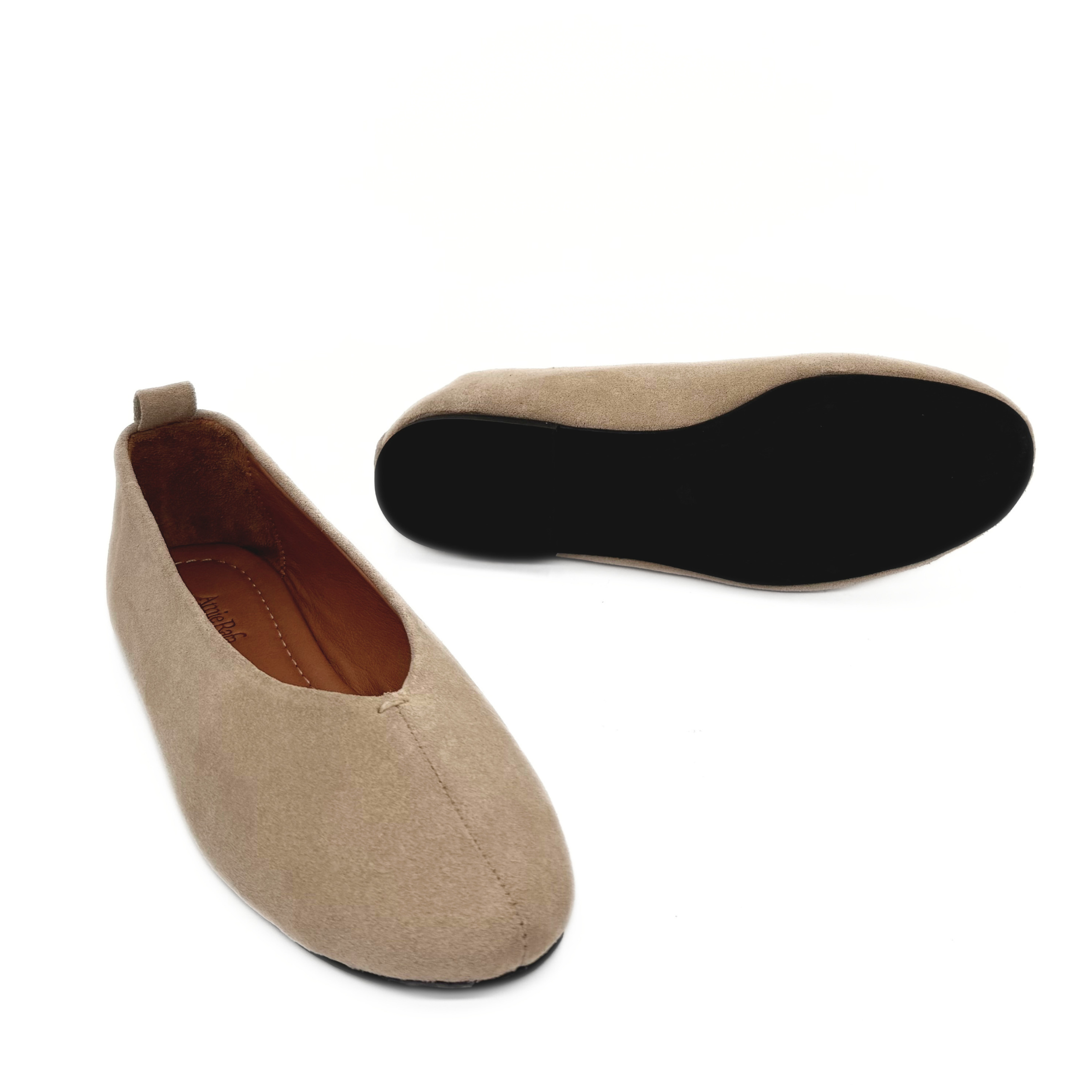 Erika Suede Ballet Flats, Alternate, color, Beige