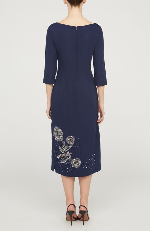 Js Collections Delilah Floral Beaded Cocktail Midi Dress