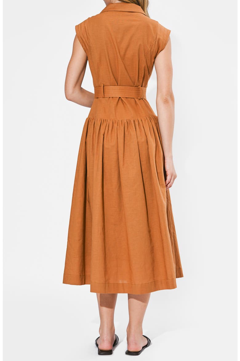 Kennedy Belted Midi Shirtdress, Alternate, color, RUST