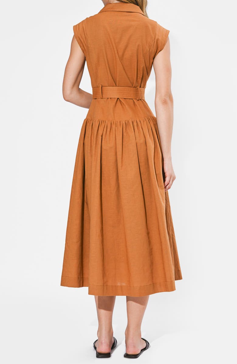Adelyn Rae Kennedy Belted Midi Shirtdress, Alternate, color, Rust
