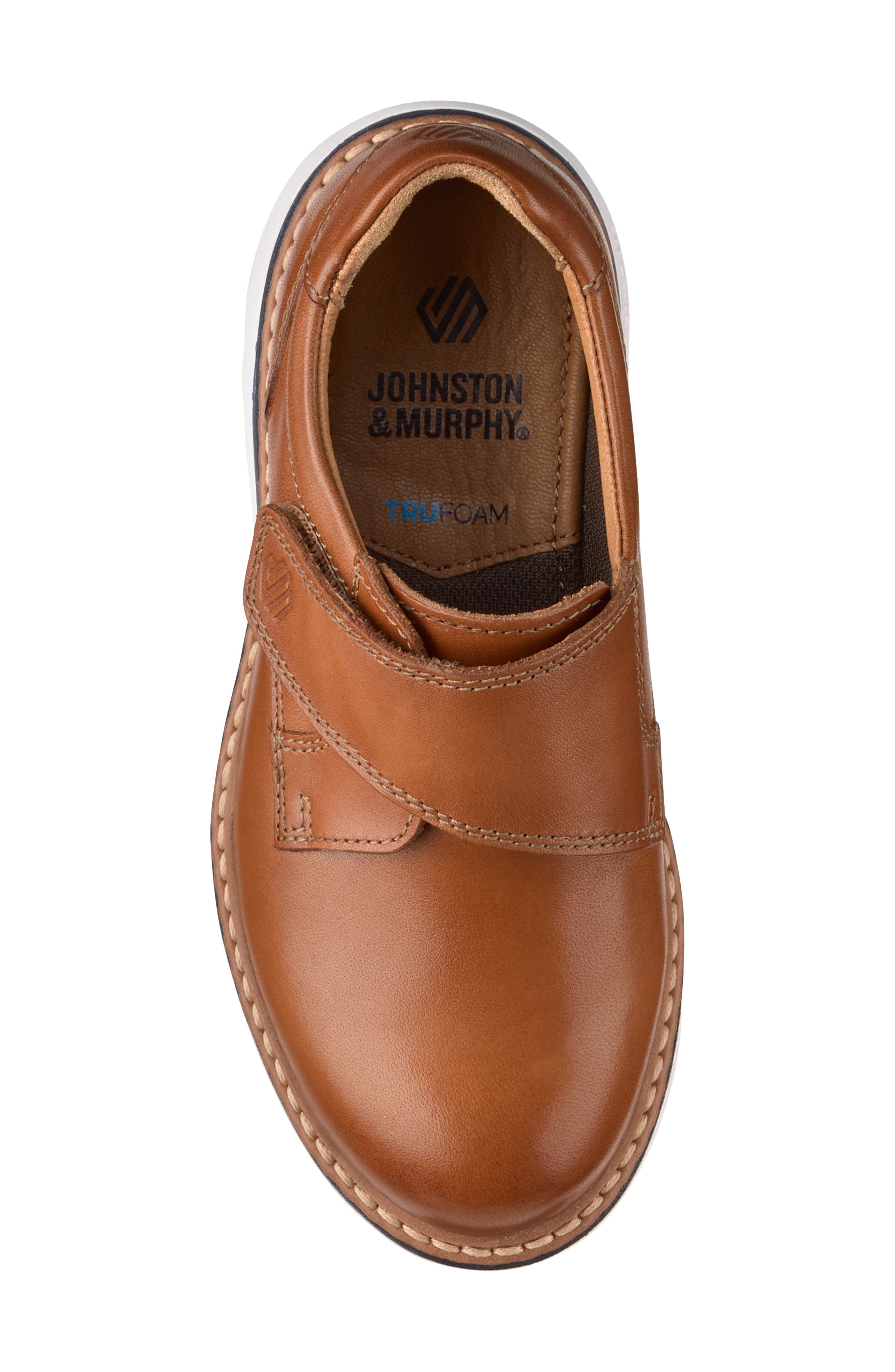 Kids' Braxton Leather Plain Toe Shoe, Alternate, color, TAN FULL GRAIN