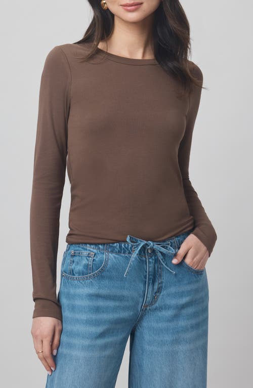Splendid X @cellajaneblog Long Sleeve Layering T-shirt In Brown
