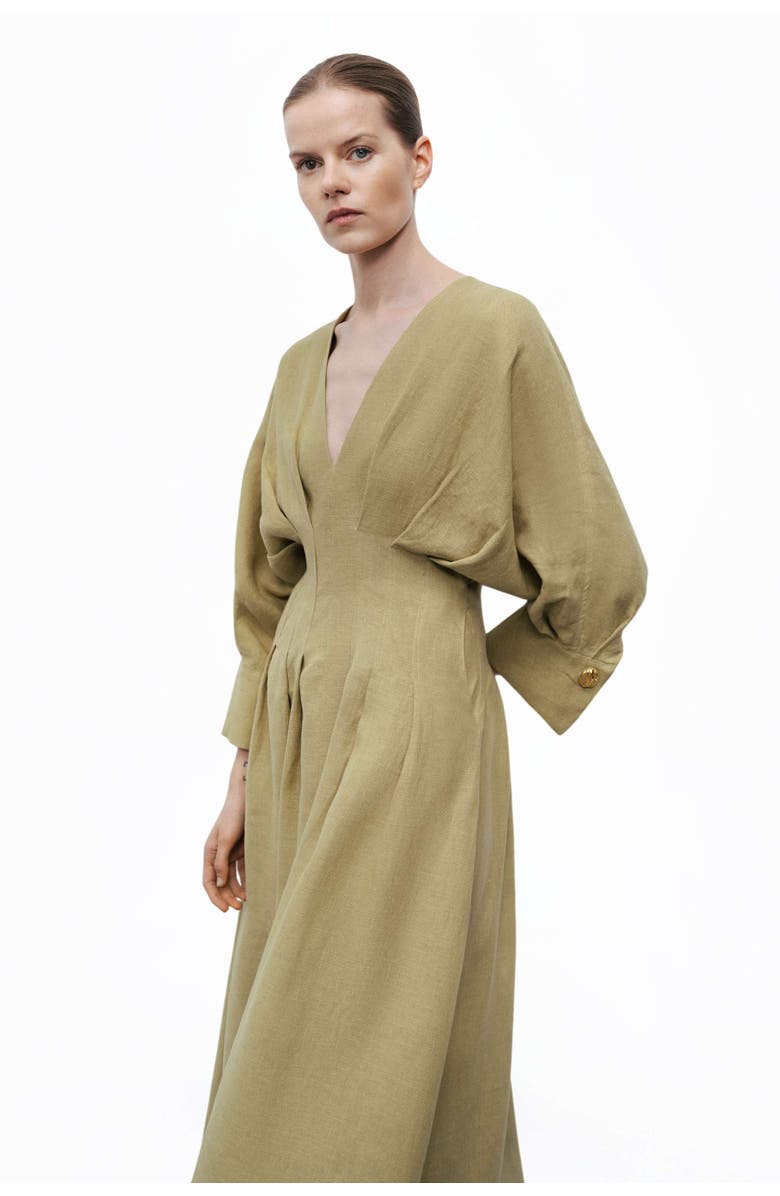 Nocturne Pleated Midi Dress, Alternate, color,