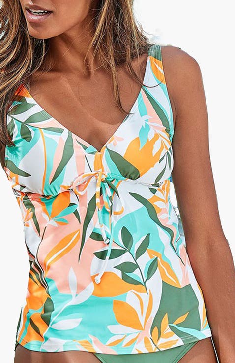 Women's Mix Print Tankini Top
