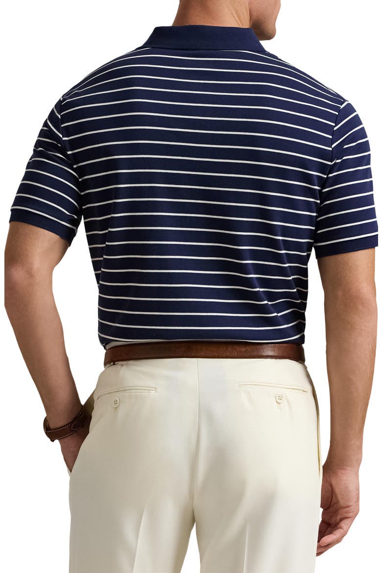 Stripe Cotton Interlock Polo, Alternate, color, REFINED NAVY/ WHITE