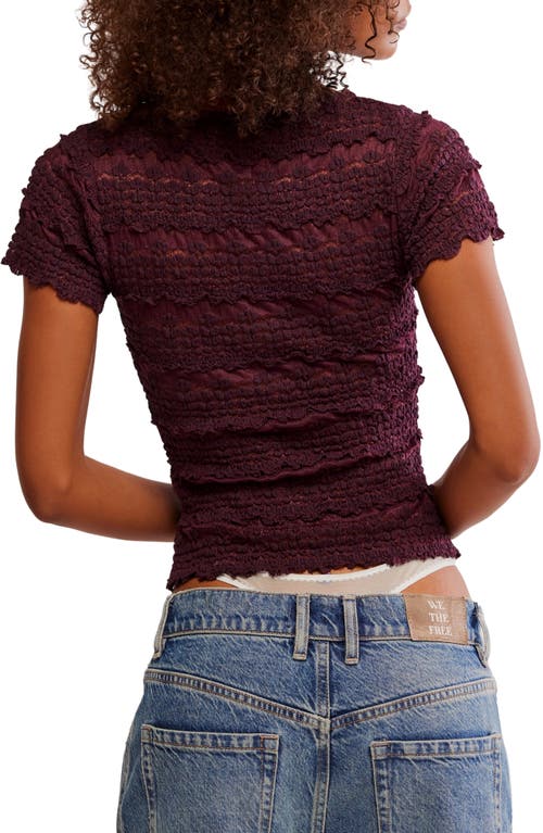 Free People Angelina Mixed Lace Top In Purple