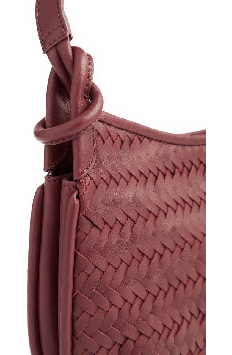 LK Bennett Harley Woven Leather Crossbody Bag, Alternate, color, Burgundy