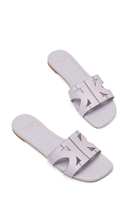 Kate Spade New York Duo Smooth Leather Slide Sandal In Lavender Cream
