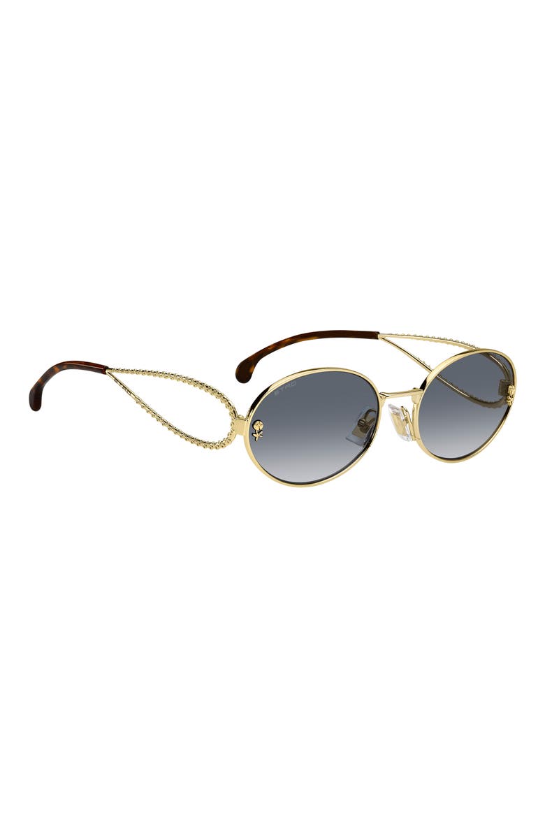 57mm Oval Sunglasses, Alternate, color, GOLD/ DARK BLUE SF