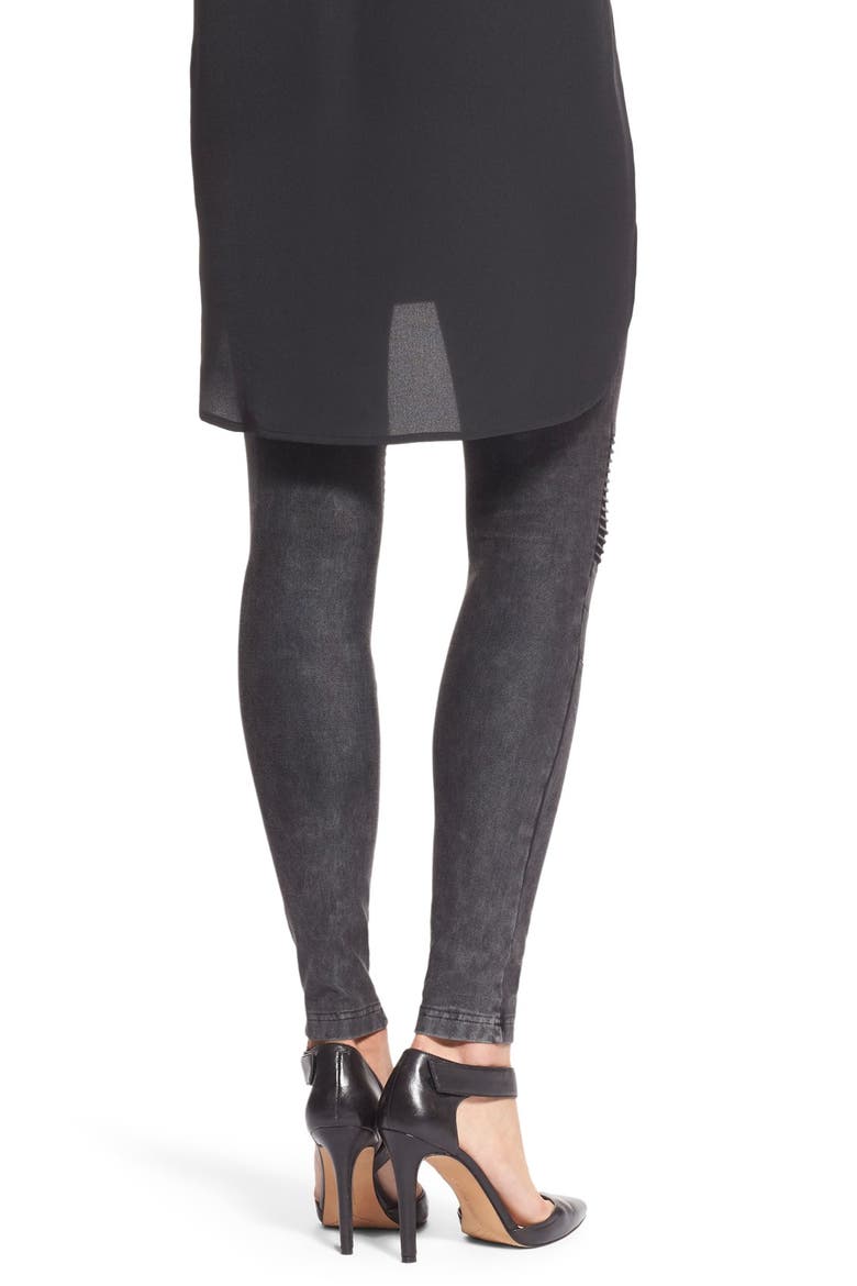 Acide Wash Moto Leggings, Alternate, color, BLACK WASHED