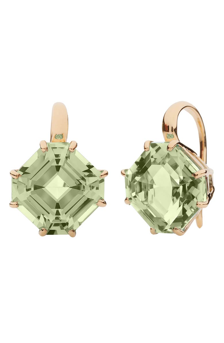 GOSHWARA Gossip Asscher-Cut Blue Topaz Drop Earrings, Main, color, Prasiolite