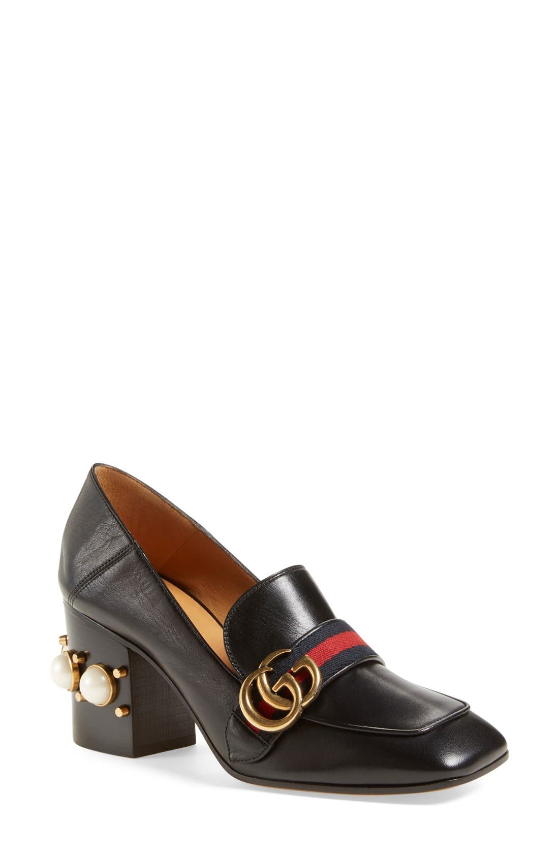 Gucci Square Toe Loafer Pump, Main, color, 