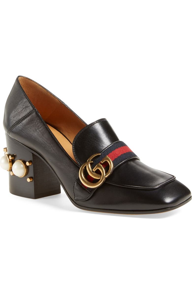 Gucci Square Toe Loafer Pump, Main, color,