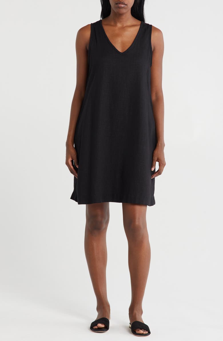 Halogen<sup>®</sup> V-Neck Sleeveless Shift Dress, Main, color,