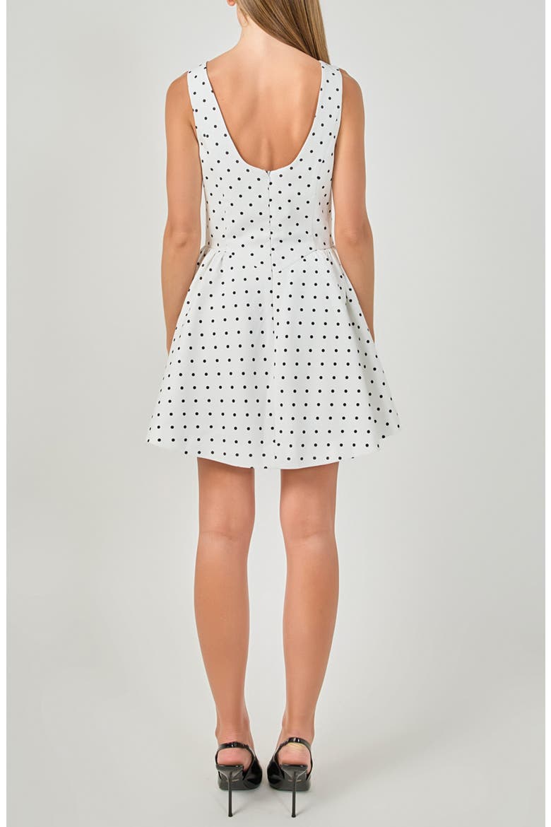 Puffy Sleeveless Minidress, Alternate, color, WHITE/ BLACK
