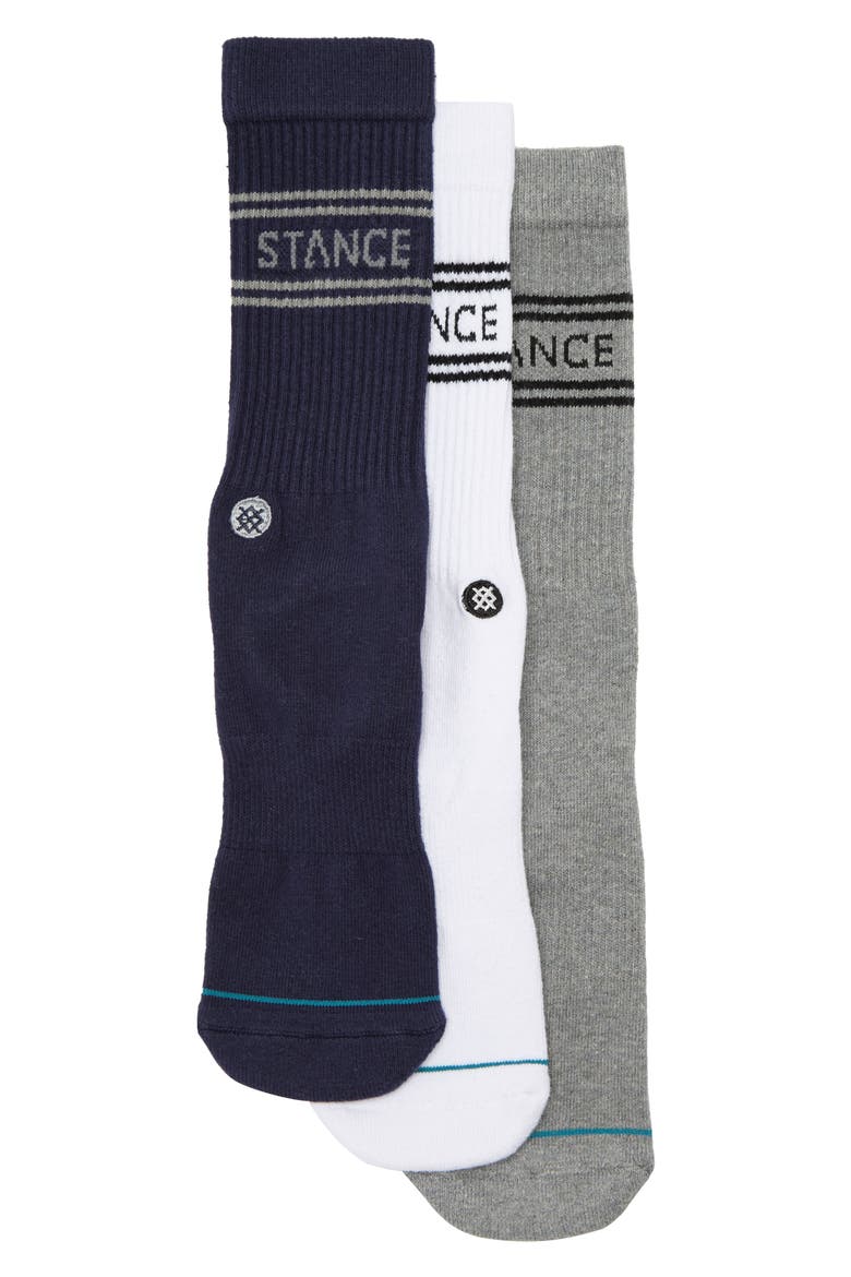 Basic Crew Socks - Pack of 3, Main, color, NAVY