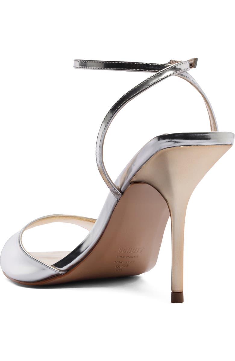 Schutz Elodie Ankle Strap Sandal, Alternate, color, Silver