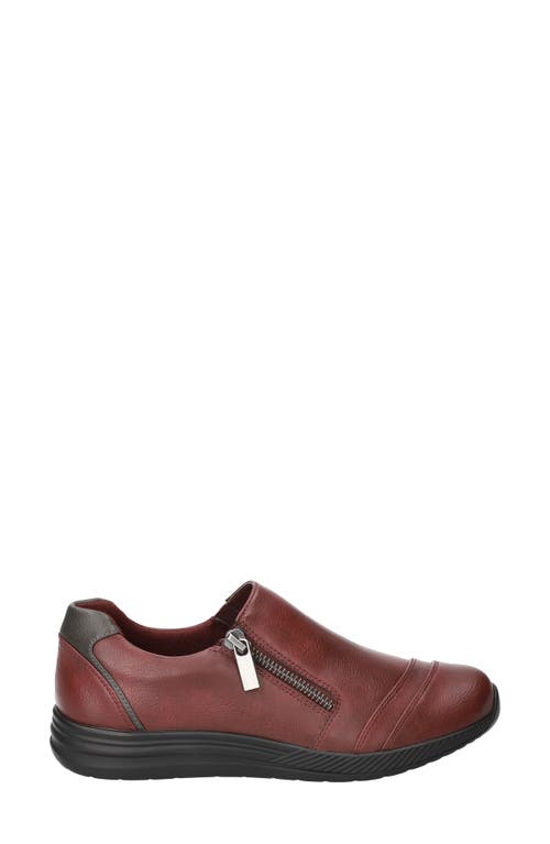 Easy Street Karol Zip Sneaker In Burgundy