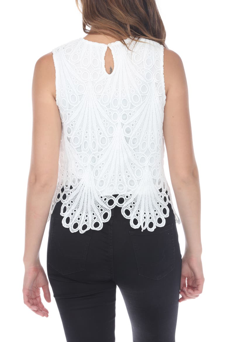 Embroidered Lace Tank Top, Alternate, color, WHITE