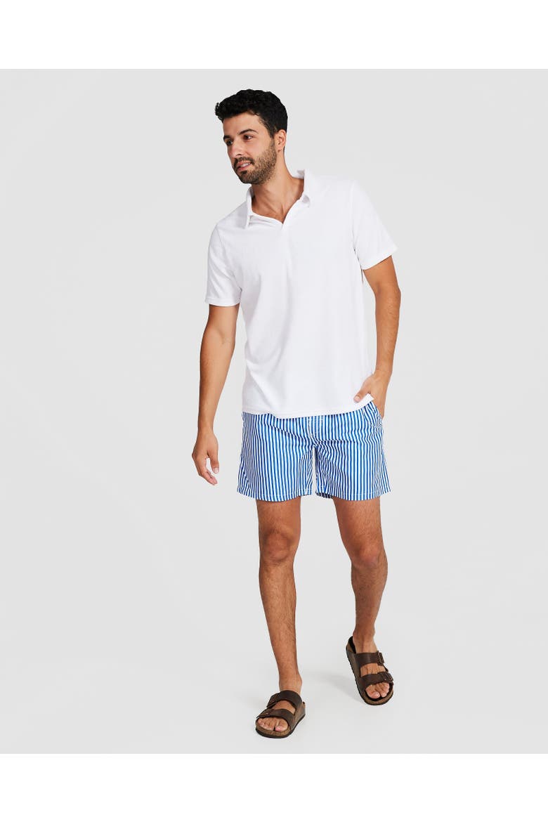 Corfu Swim Short, Alternate, color, Blue & White Pin Stripe
