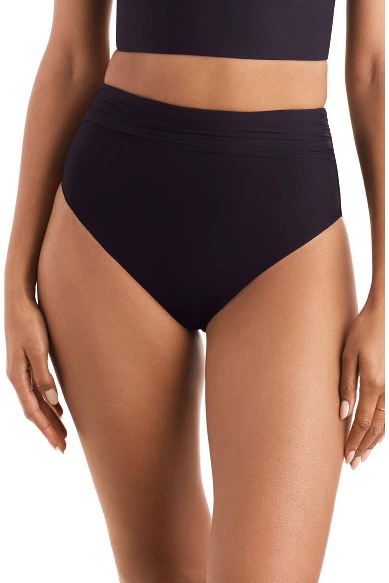 Morgan High Waist Bikini Bottoms, Main, color, BLACK