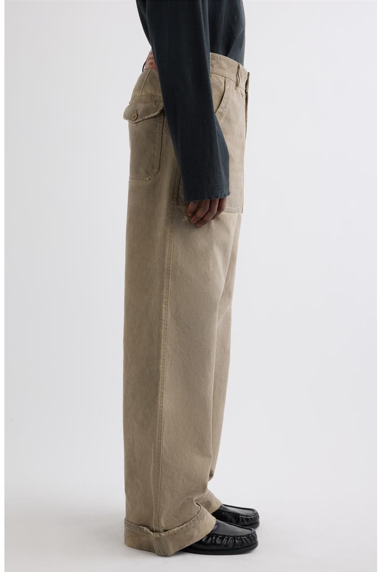 Plinty Stained Organic Cotton Twill Trousers, Alternate, color, CAMEL BEIGE