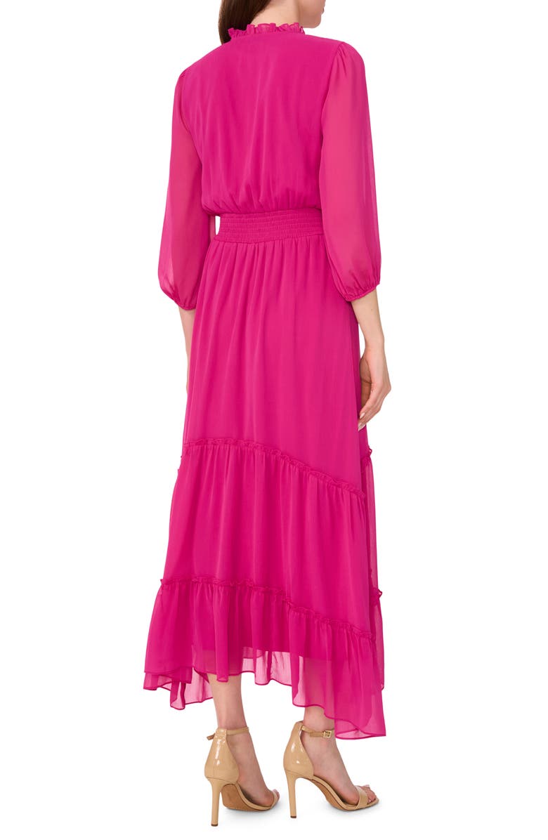 Halogen<sup>®</sup> Elbow Sleeve Maxi Dress, Alternate, color, Vivid Pink