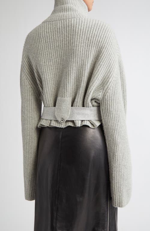 Brandon Maxwell The Neal Full Zip Belted Cardigan In Gray
