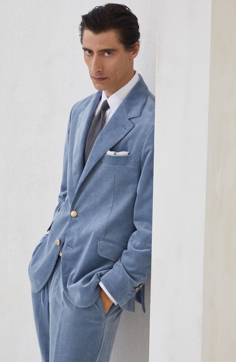 Brunello Cucinelli Corduroy blazer, Alternate, color, Denim