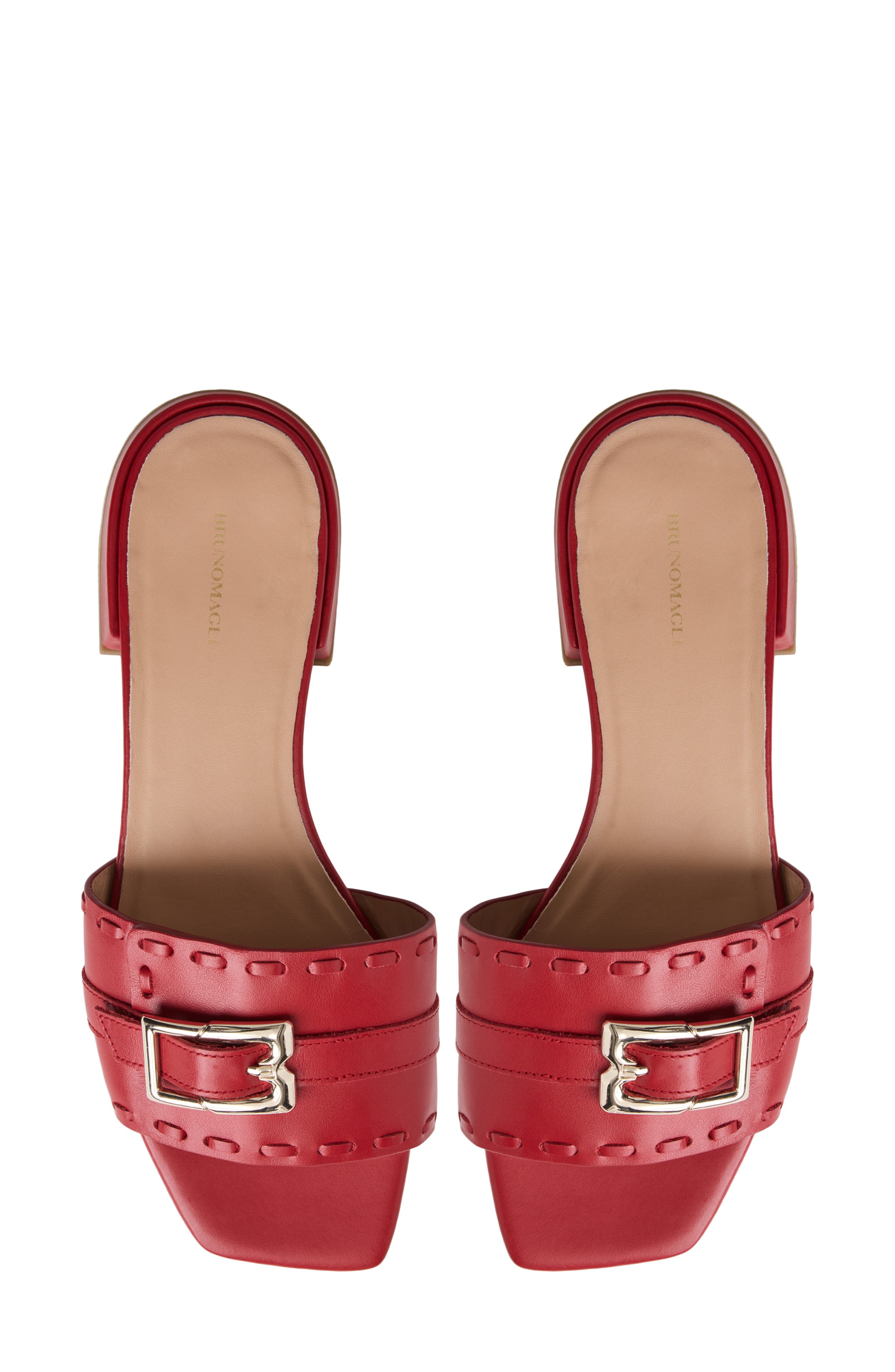 Bruno Magli Bellini Buckle Strap Slide Sandal, Alternate, color, Berry Nappa