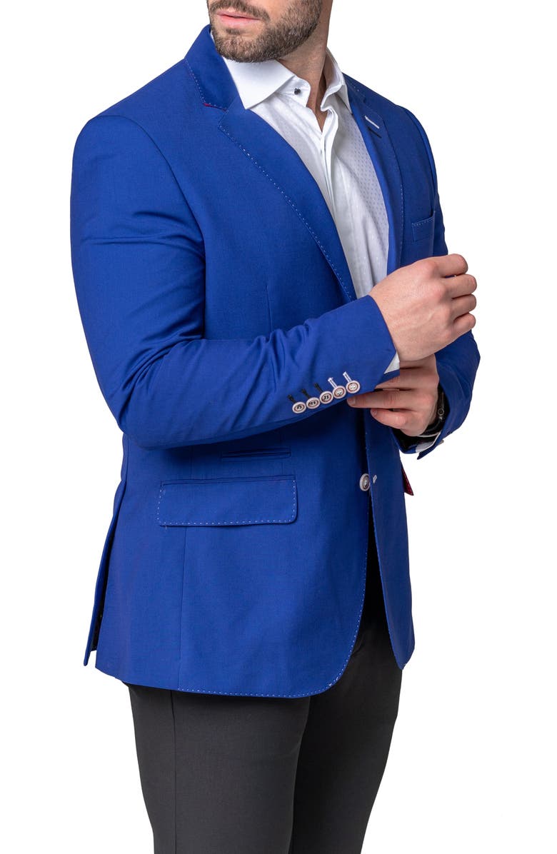 Maceoo Socrates Topstitch Blazer, Alternate, color, Blue