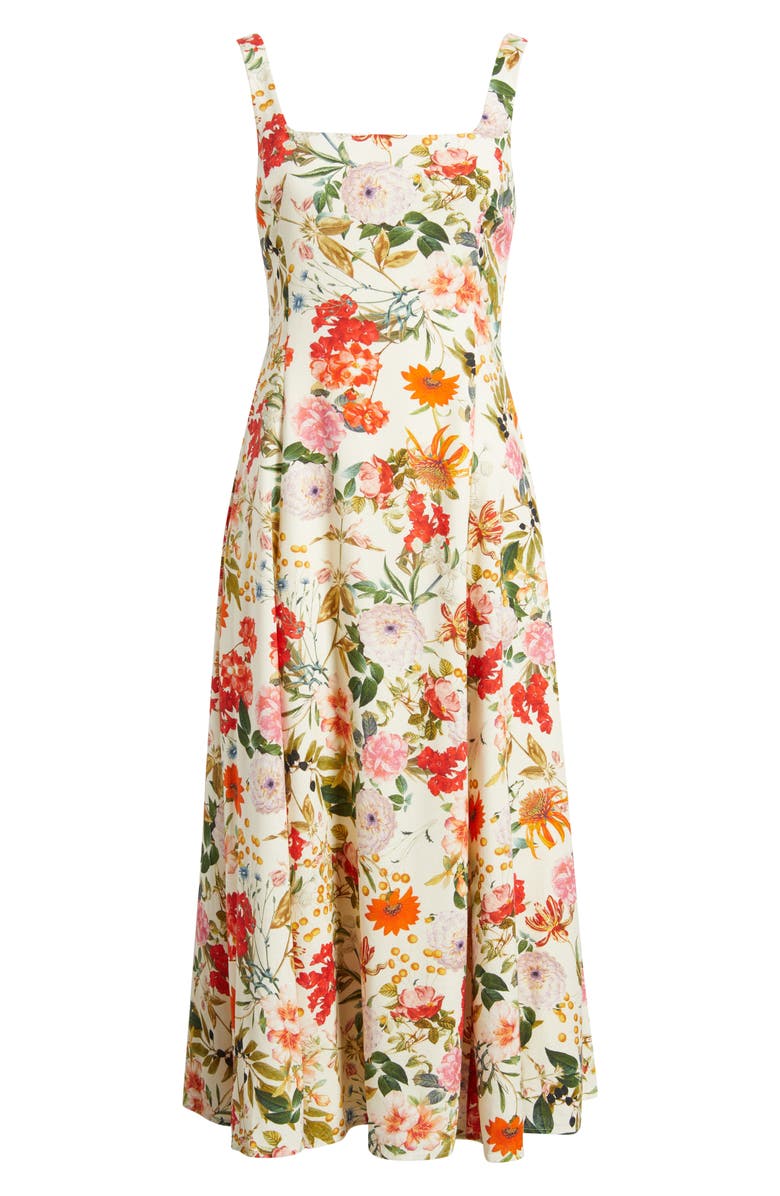 Julia Jordan Floral Midi Sundress, Alternate, color, Ivory Multi