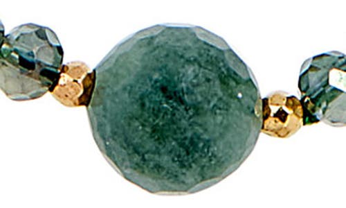 Savvy Cie Jewels Green Quartz & Jade Bead Necklace In Multi
