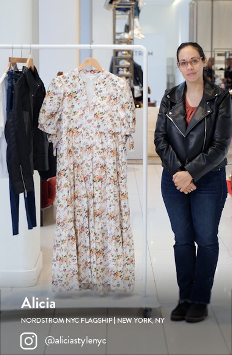 Floral Print Tiered Midi Dress, sales video thumbnail