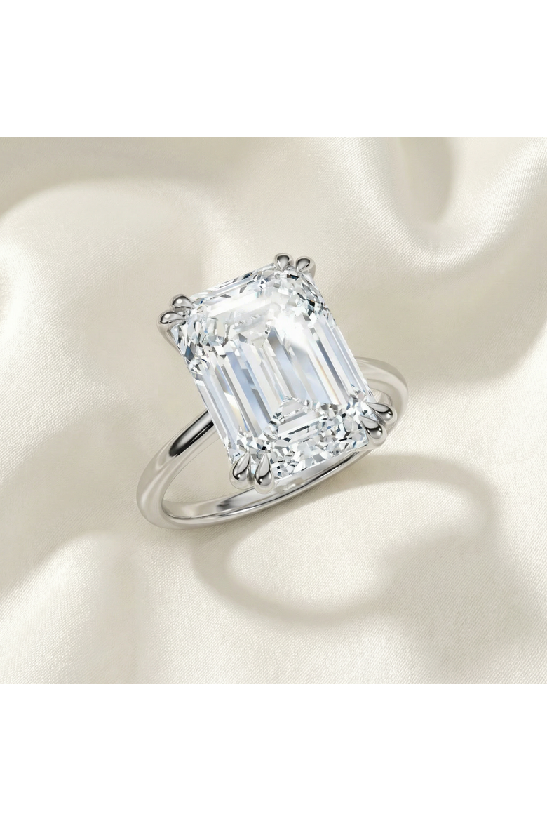 Certified 6Ct Emerald Cut Diamond Solitaire Ring 14k Gold Lab Grown, Alternate, color, 14k White Gold