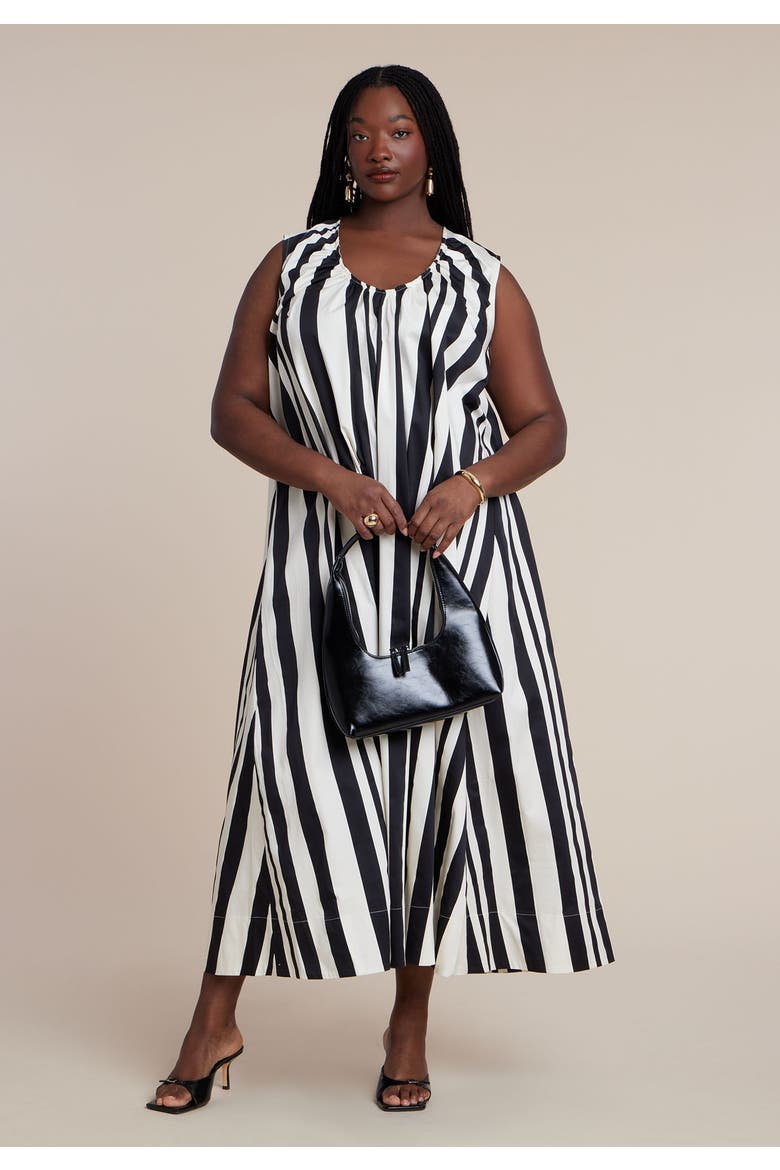 Shirred Neckline Tank Dress, Alternate, color, PIANO STRIPE