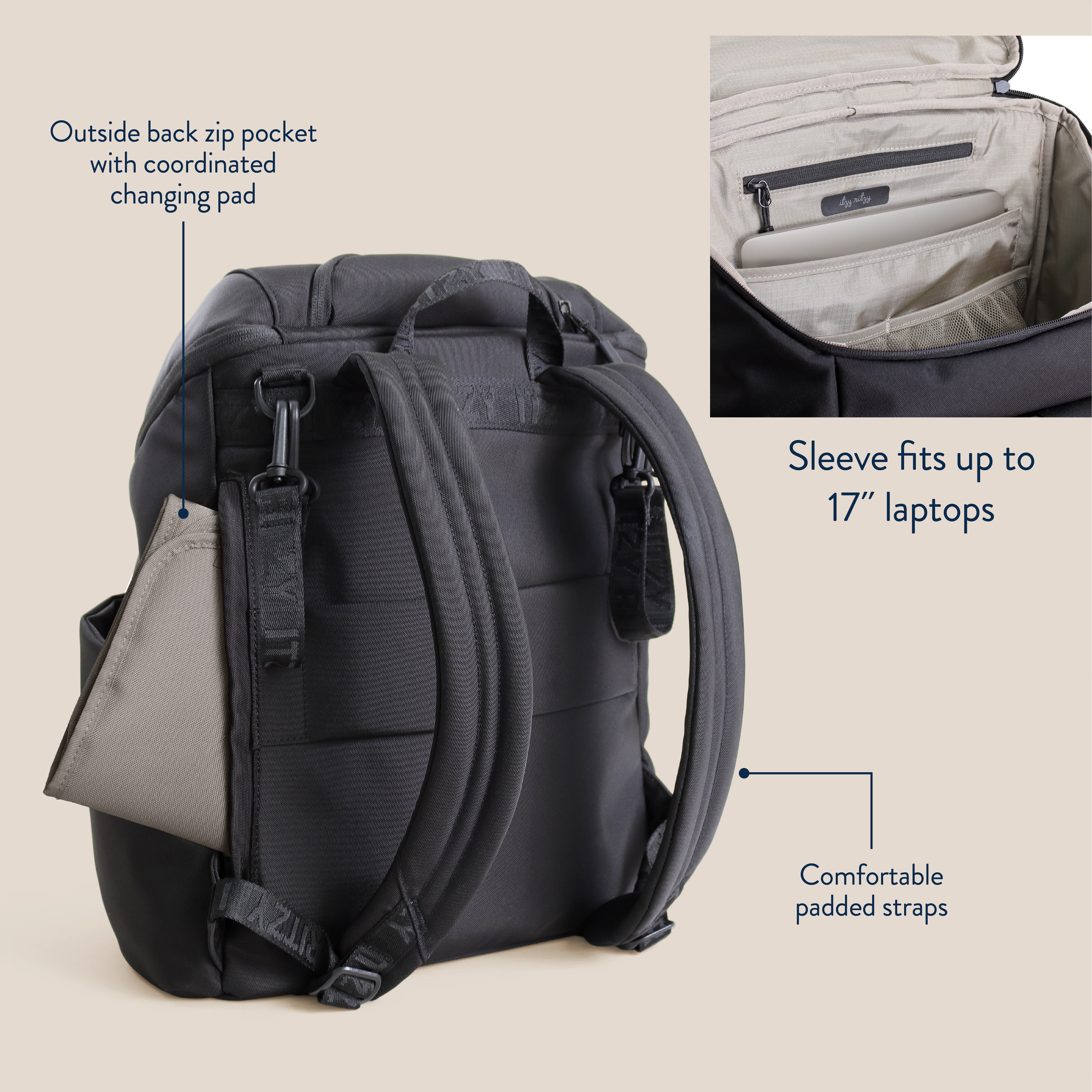 Itzy Ritzy Belong Bucket Backpack, Alternate, color, Black