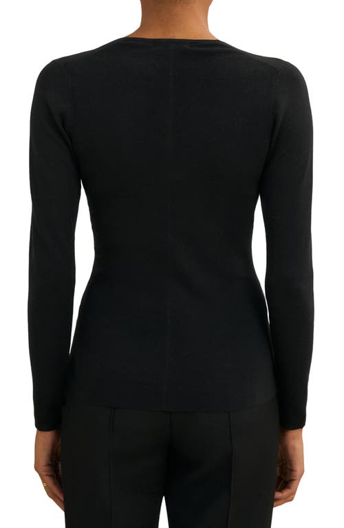 Reiss Maeve V-neck Silk Blend Sweater In Black